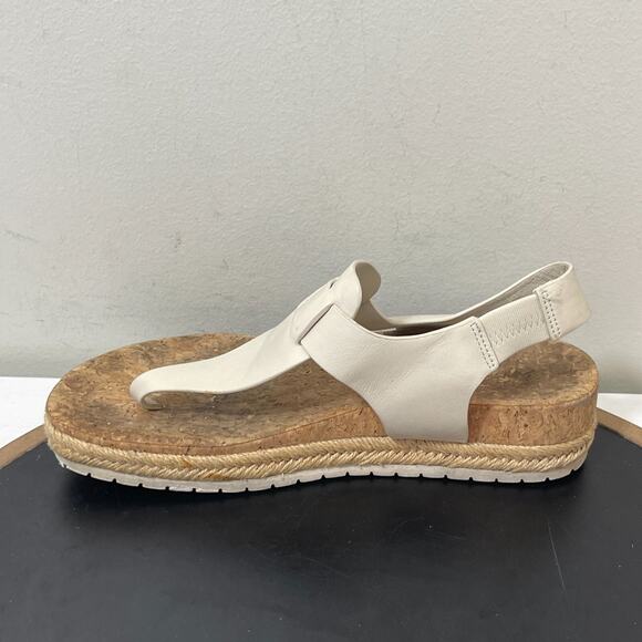 Vince Kirraβ Sandals Women 7M TanLeather Cork Footbed Slingback Platform - Picture 6 of 12